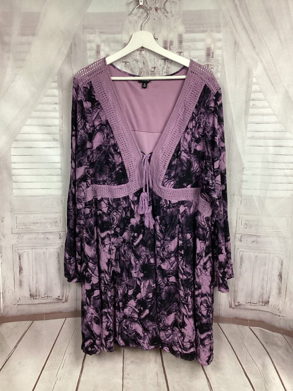 Torrid Purple Black Tunic Long Sleeve 4